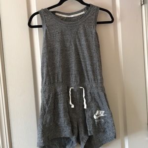 Nike NWT NIKE Gym Vintage ROMPER Light Grey ONESY